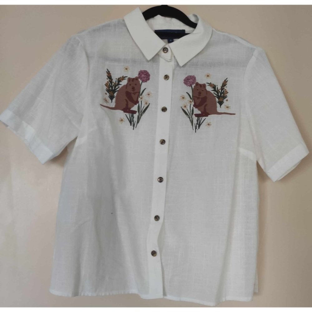 NWOT Princess Highway Quokka Embroidered Blouse - Picture 4 of 6